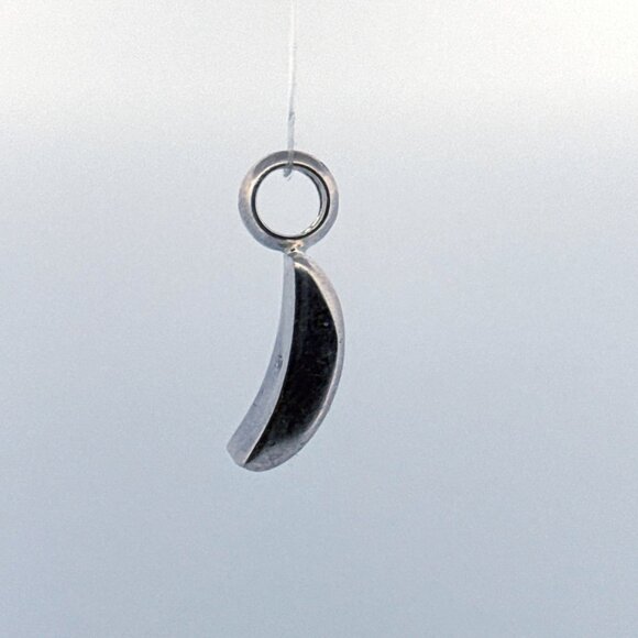 Estate Sterling Silver 925 Garnet Red Stone Pendant, Rectangular Bezel, 5g - Picture 2 of 8